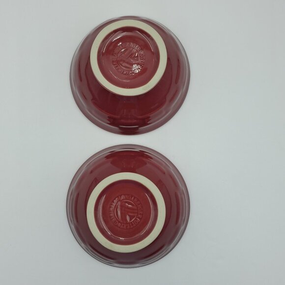 Longaberger Woven Traditions Paprika Footed Ice Cream Bowls Dessert Dishes - Picture 4 of 6